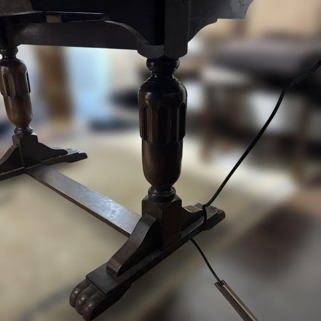 【希少】英国アンティーク オーク バルボスレッグ ドローリーフテーブル 店舗什器