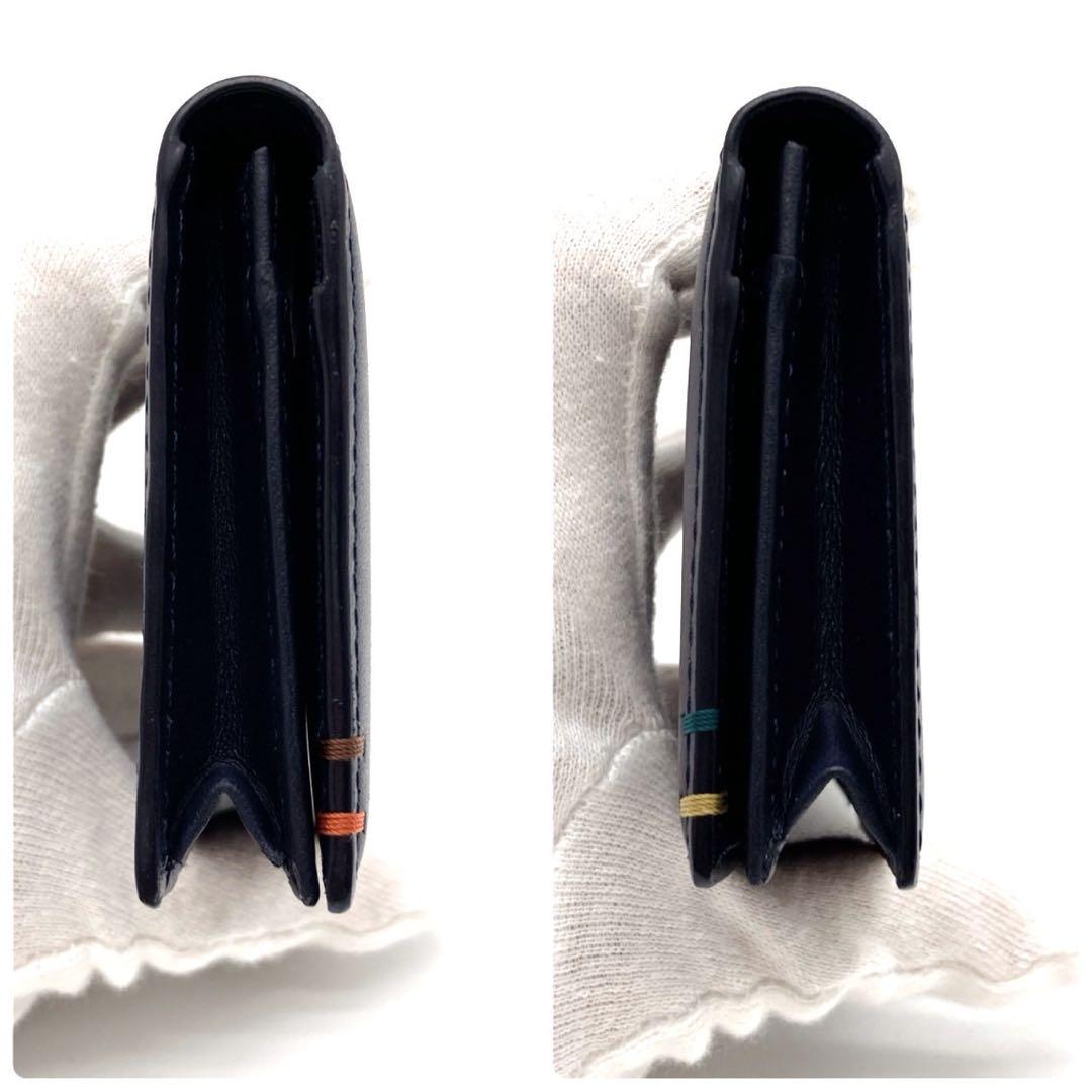 極美品 PaulSmith 名刺入れ カードケース ネイビー レザー