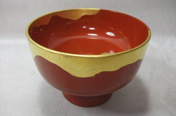 輪島塗 金箔 朱盛器 菓子器 天然木 本漆器 茶道具