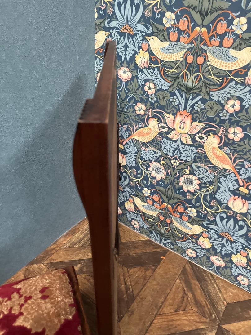 壁掛鏡 ウォールミラー インテリア アンティーク 昭和レトロ 木製 ビンテージ