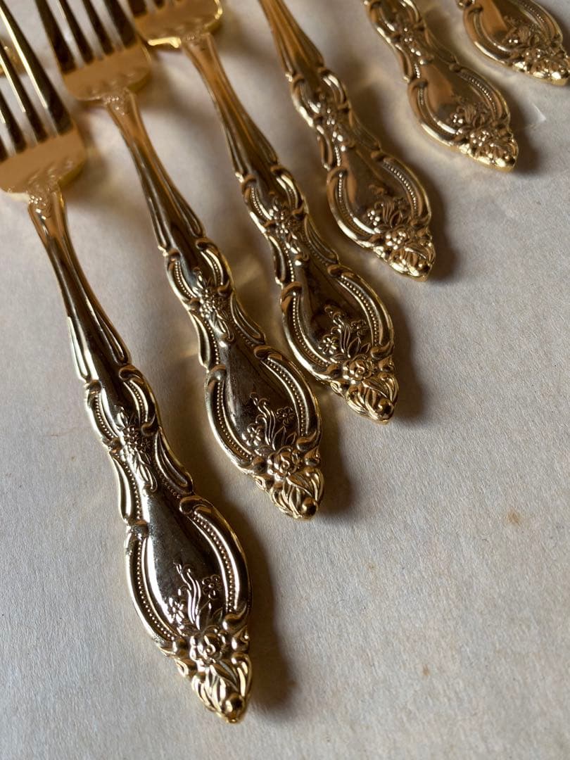 金メッキ　カトラリーセット　ゴールド