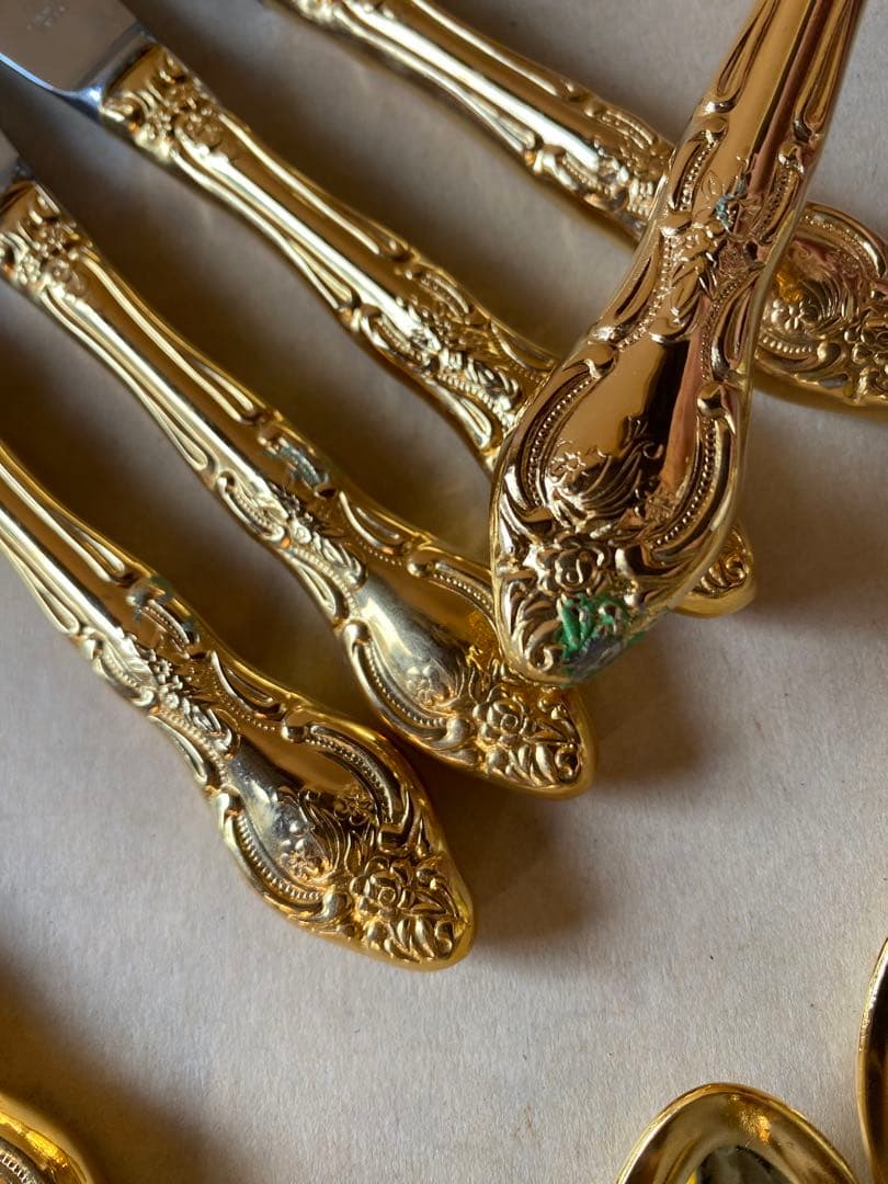 金メッキ　カトラリーセット　ゴールド