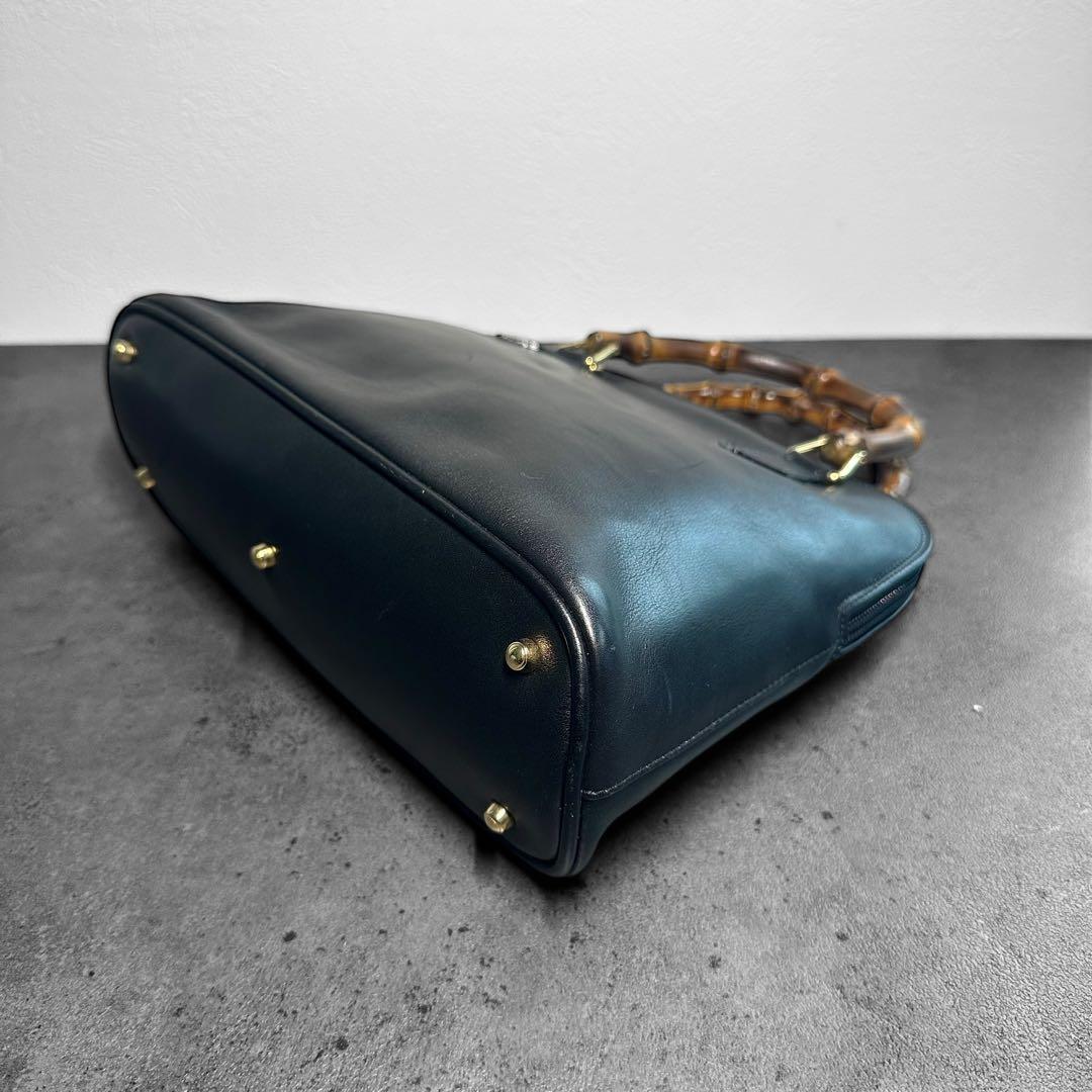バッグ GUCCI Bamboo Leather Handbag BLACK