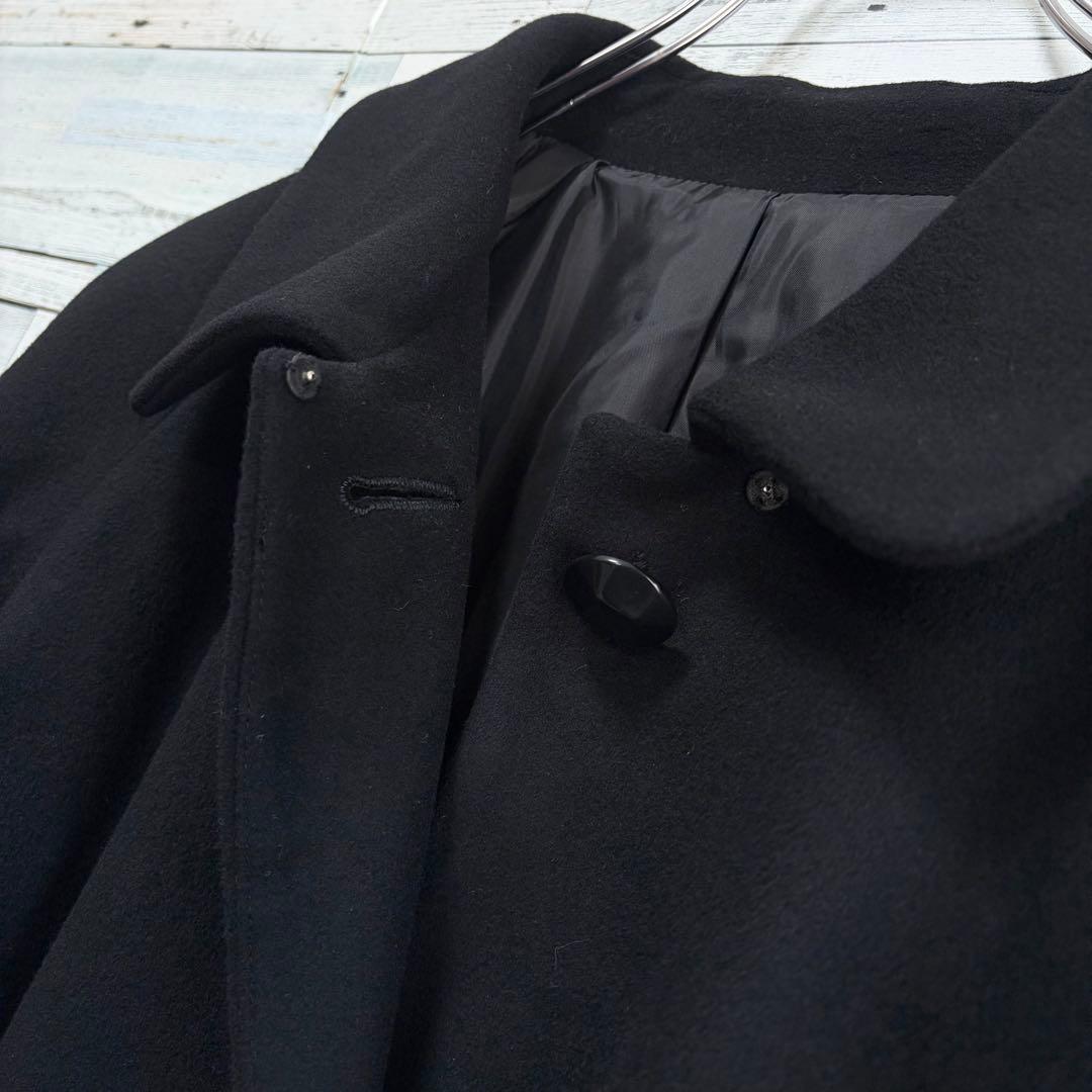 ☆大きいサイズ・3L☆カシミヤブレンドウールコート　未使用タグ付　15号　黒色