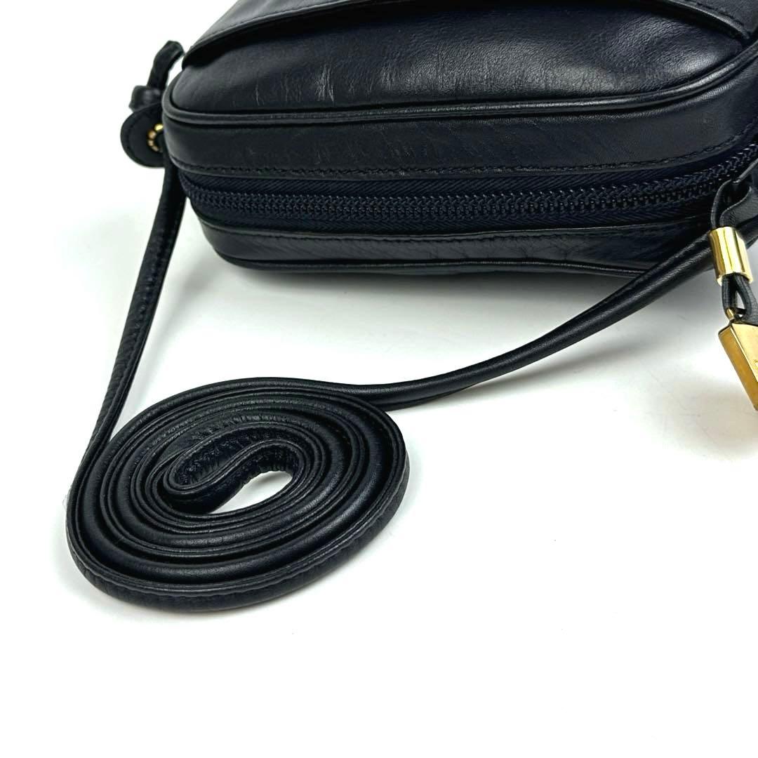 極美品■ロエベ アナグラム ショルダーバッグ クロスボディ ポシェット ブラック