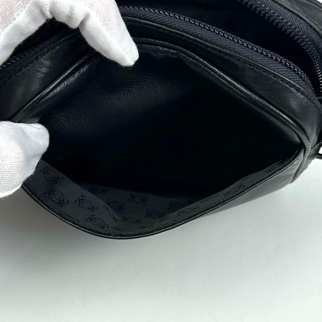 極美品■ロエベ アナグラム ショルダーバッグ クロスボディ ポシェット ブラック