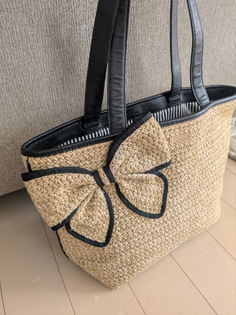 kate spade リボン付きかごバッグ