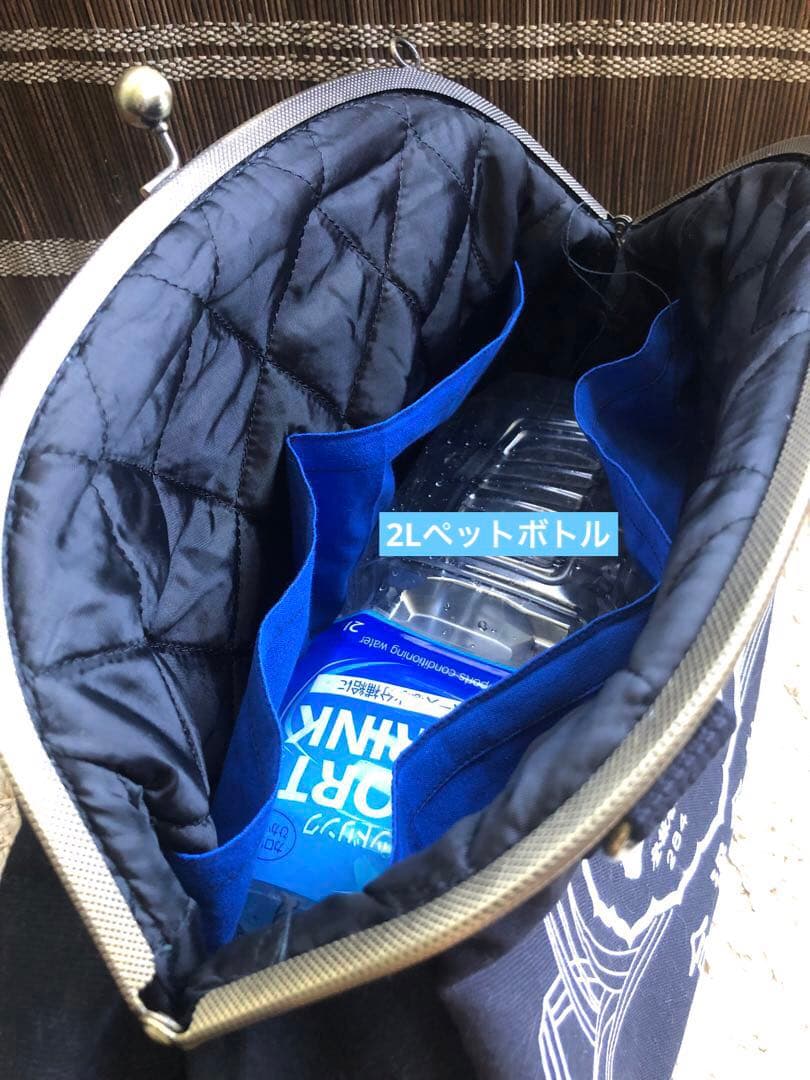 ハンドメイド●超特大大容量★箱ティッシュ4箱入るがま口リュック、前掛けバッグ