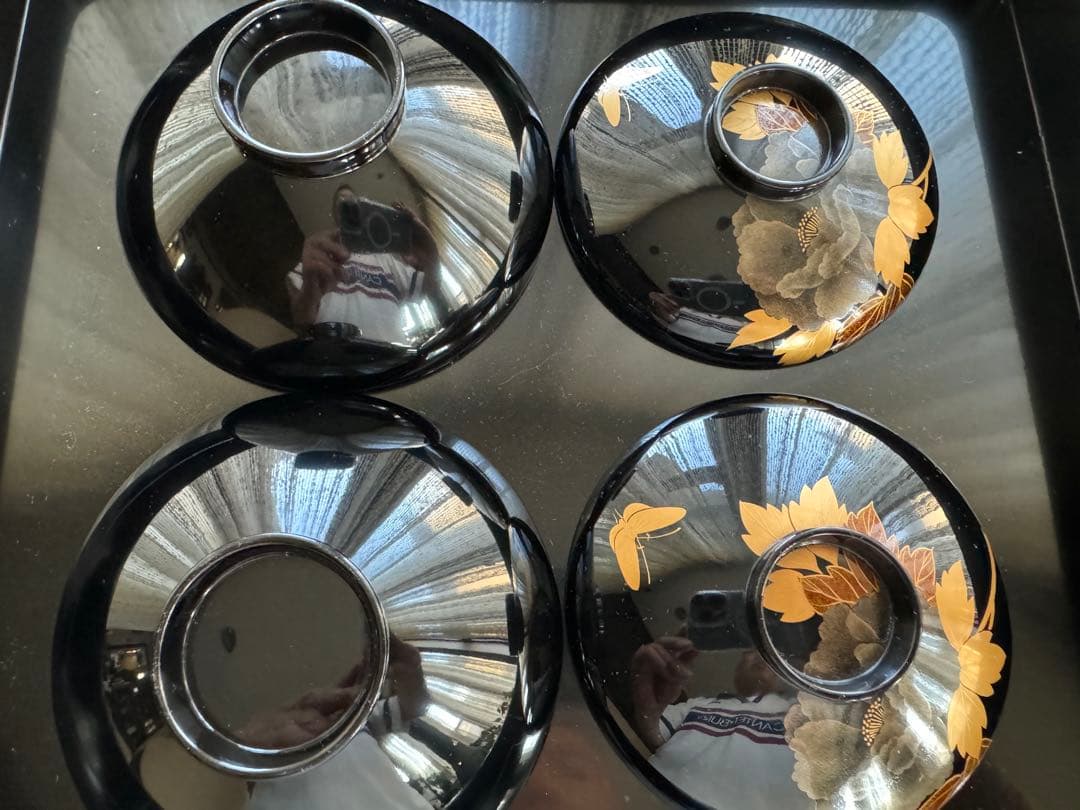 A*I様 輪島塗（重要無形文化財）高級汁椀　蒔絵牡丹　塩安作　五客セット