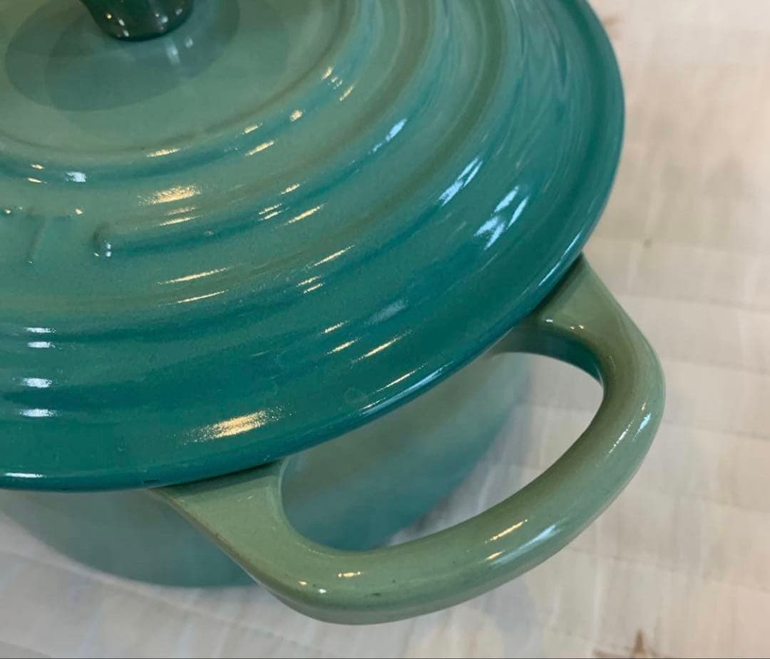 ル・クルーゼ　ココットロンド　14cm クールミント　離乳食　小鍋　インテリア