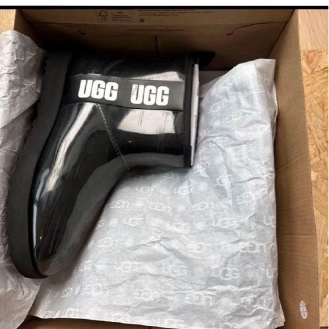 レディース　Ugg ムートンレインブーツ クラシック クリアミニ ブラック