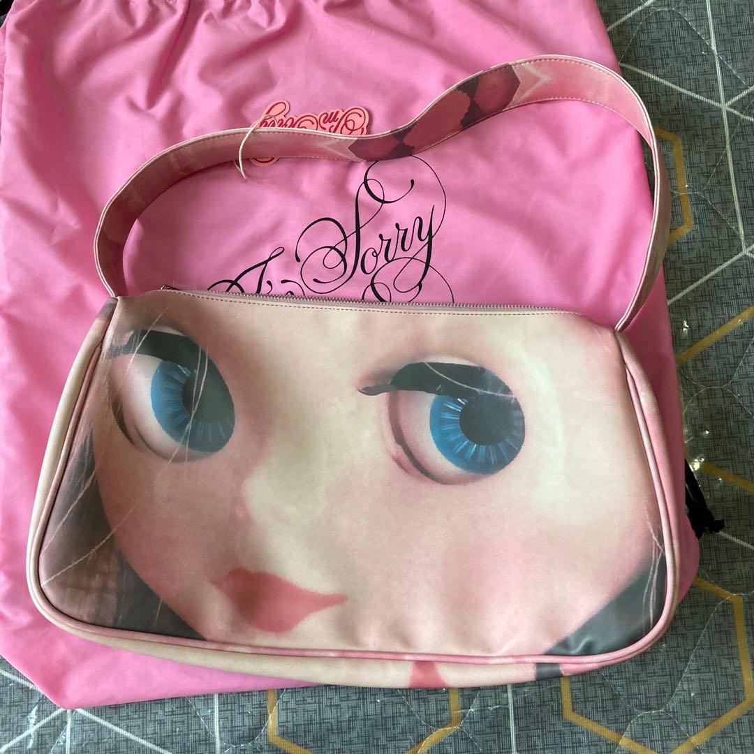IM SORRY Blythe Doll Print顔プリント ショルダーバッグ