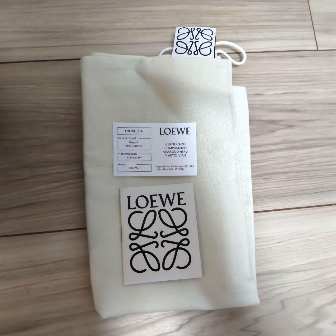 LOEWE かごバッグ ナチュラル/ホワイト 保存袋付き
