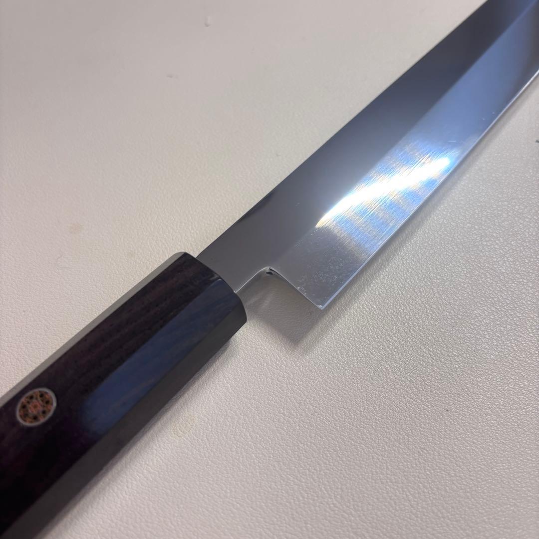 【特価限定】270mm 切付柳刃包丁 鏡面　黒檀八角柄 刺身包丁 「全鋼」'ᙀ
