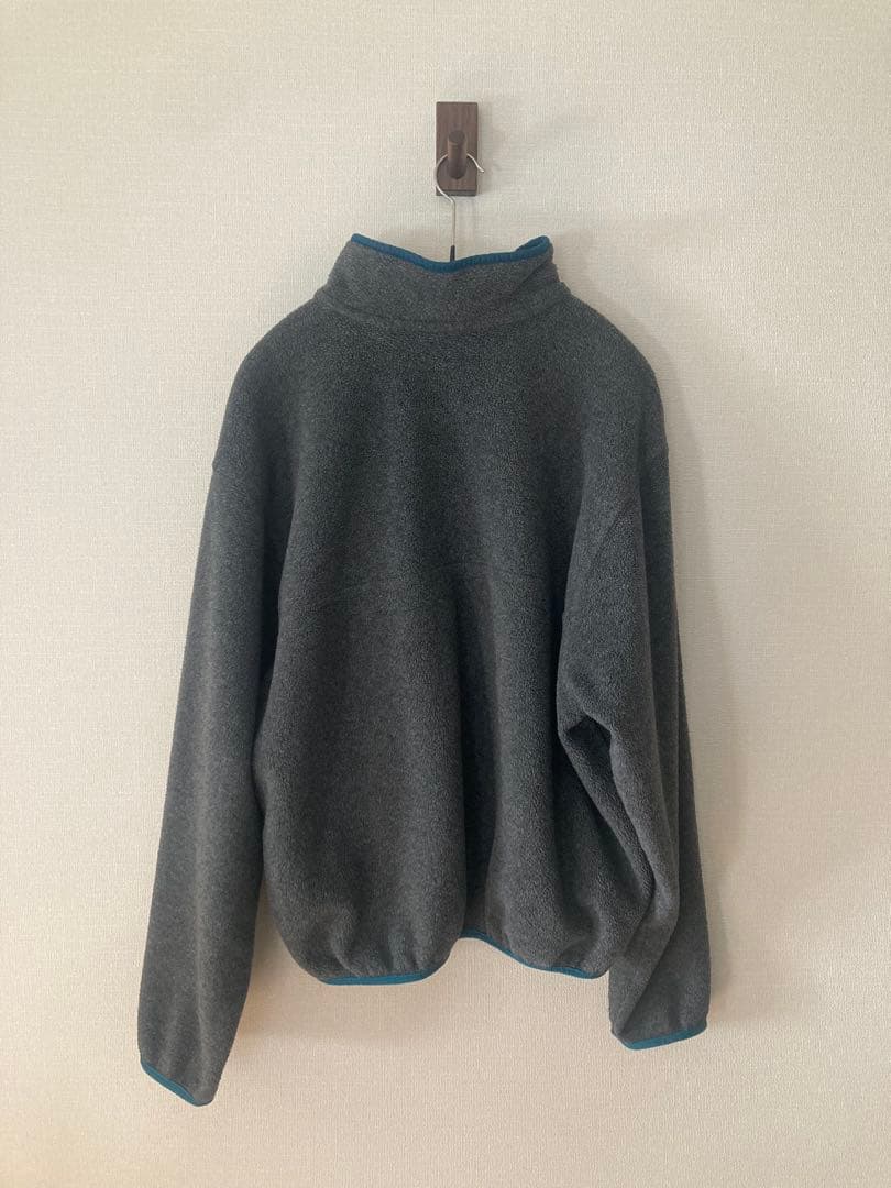 L.L.Bean スナップT フリースジャケット　グレー×ターコイズ