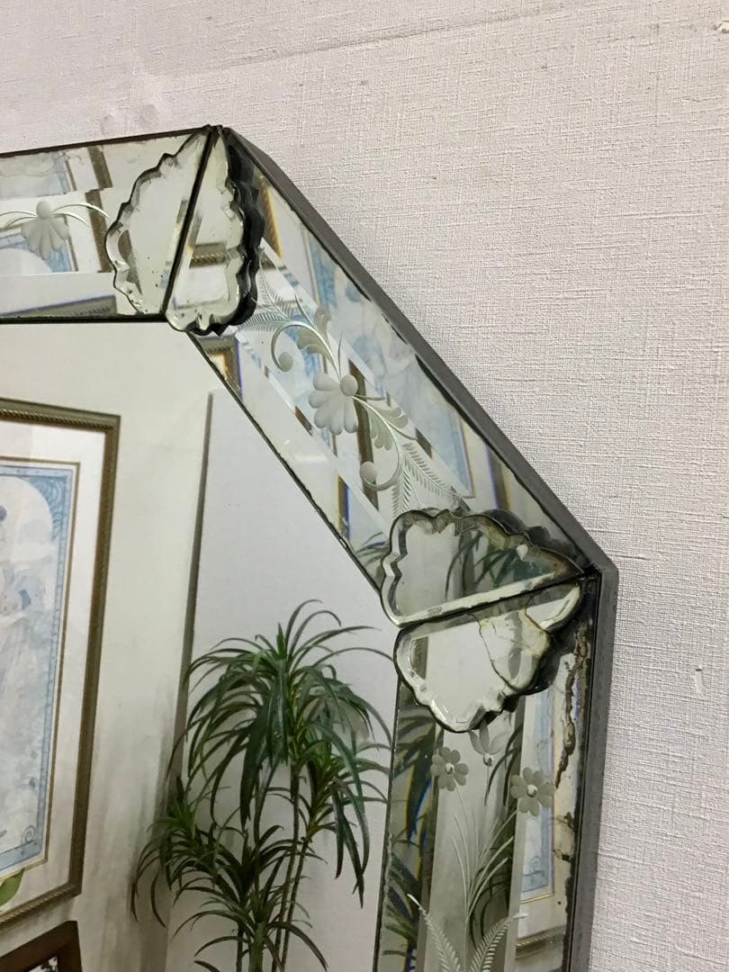 管344☆イタリア製☆アンティーク☆ベネチアンミラー