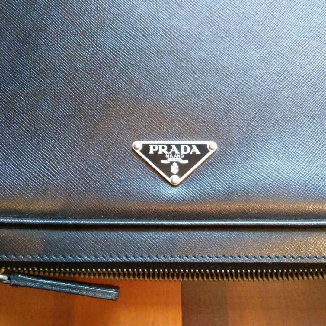 【希少】PRADA 本革サフィアーノレザーブリーフケース