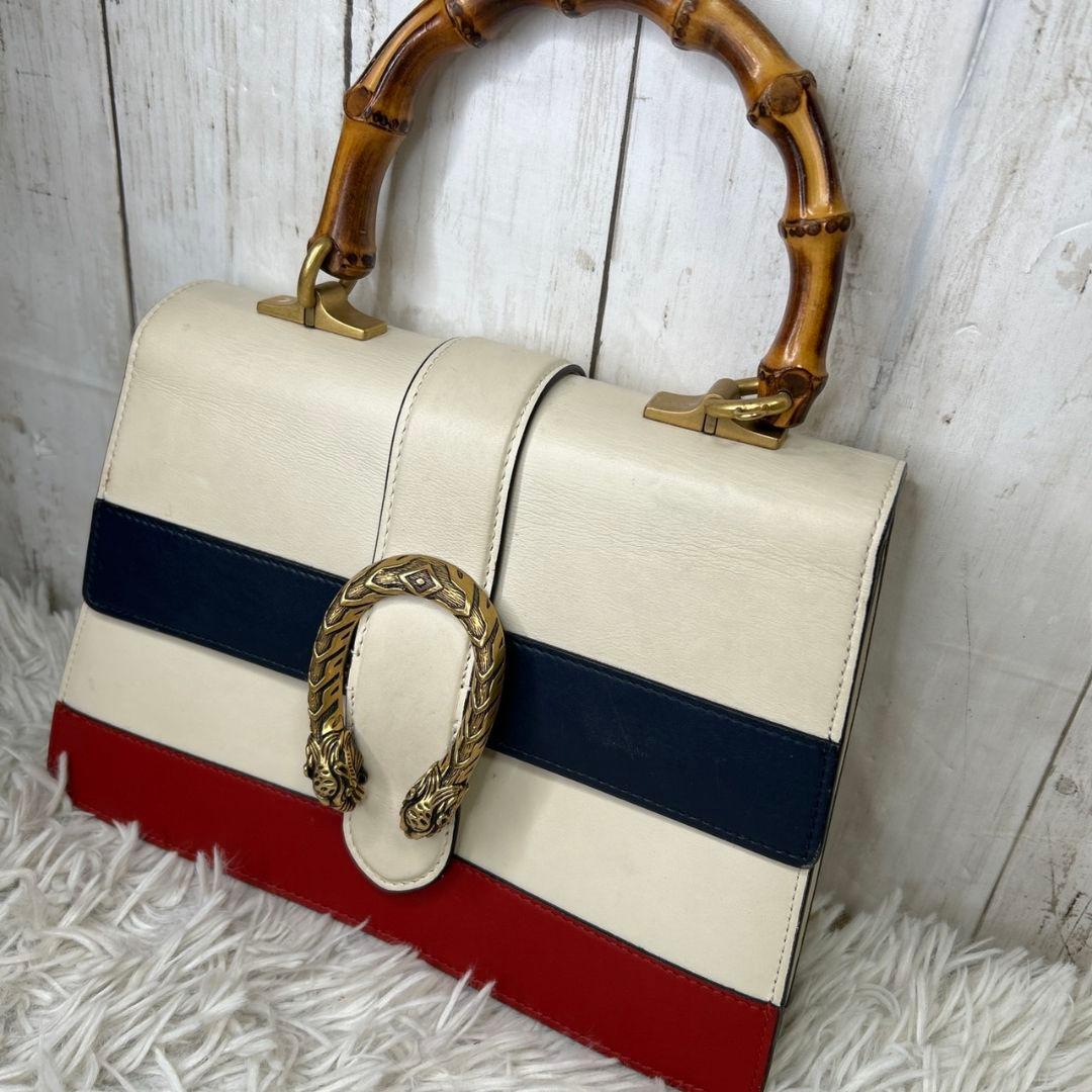 GUCCI バンブー ディオニュソス ミディアム ハンドバッグ　レザー