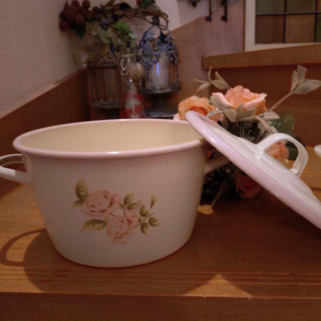 イマン◆ダイアナローズ◆ホーローミルクパン▶深型①／数量1