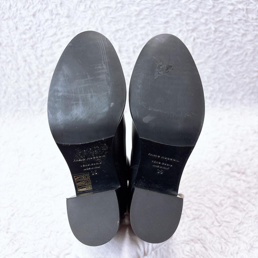 ほぼ未使用【極美品】ファビオルスコーニ ロングブーツ 本革 セミルーズ 黒 36