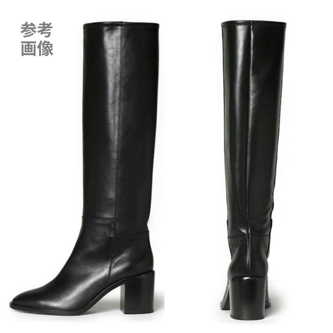 ほぼ未使用【極美品】ファビオルスコーニ ロングブーツ 本革 セミルーズ 黒 36