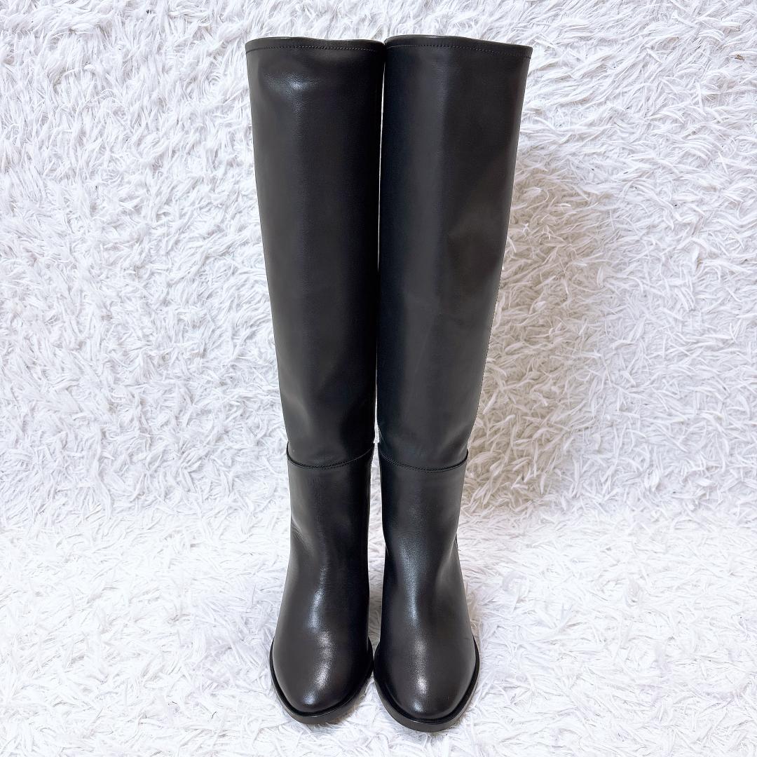 ほぼ未使用【極美品】ファビオルスコーニ ロングブーツ 本革 セミルーズ 黒 36