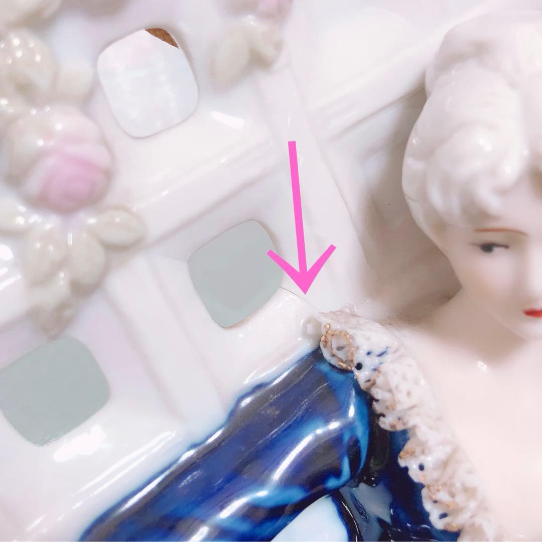 ヴィンテージ　陶器人形飾り皿　置物　ウォールデコ