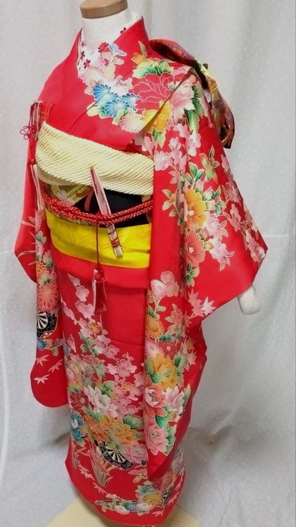 七五三　7歳　正絹着物　袋帯、長襦袢、小物セット