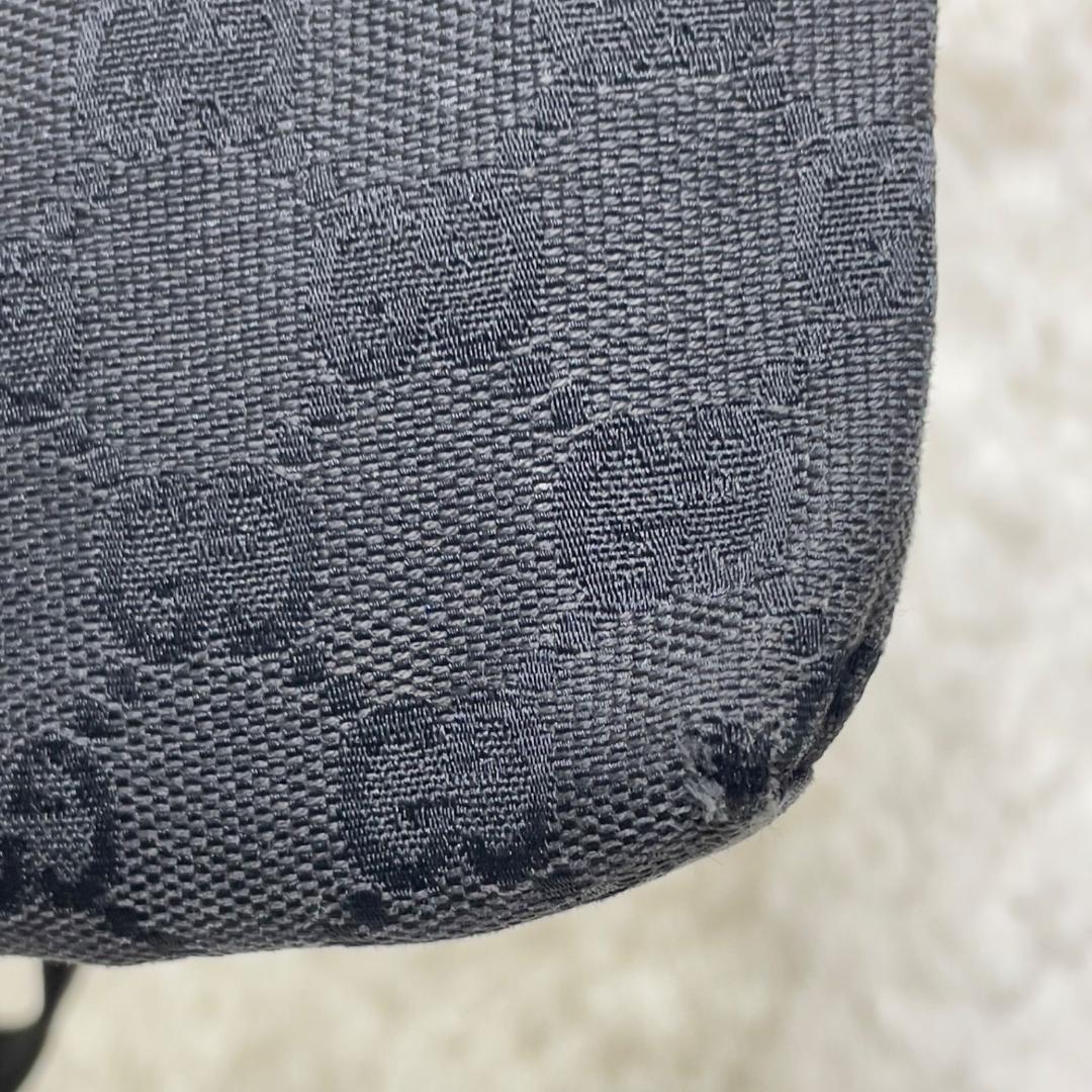 グッチ ボデイバッグ レザー ブラック GGキャンバス ウエストポーチ フラッペ