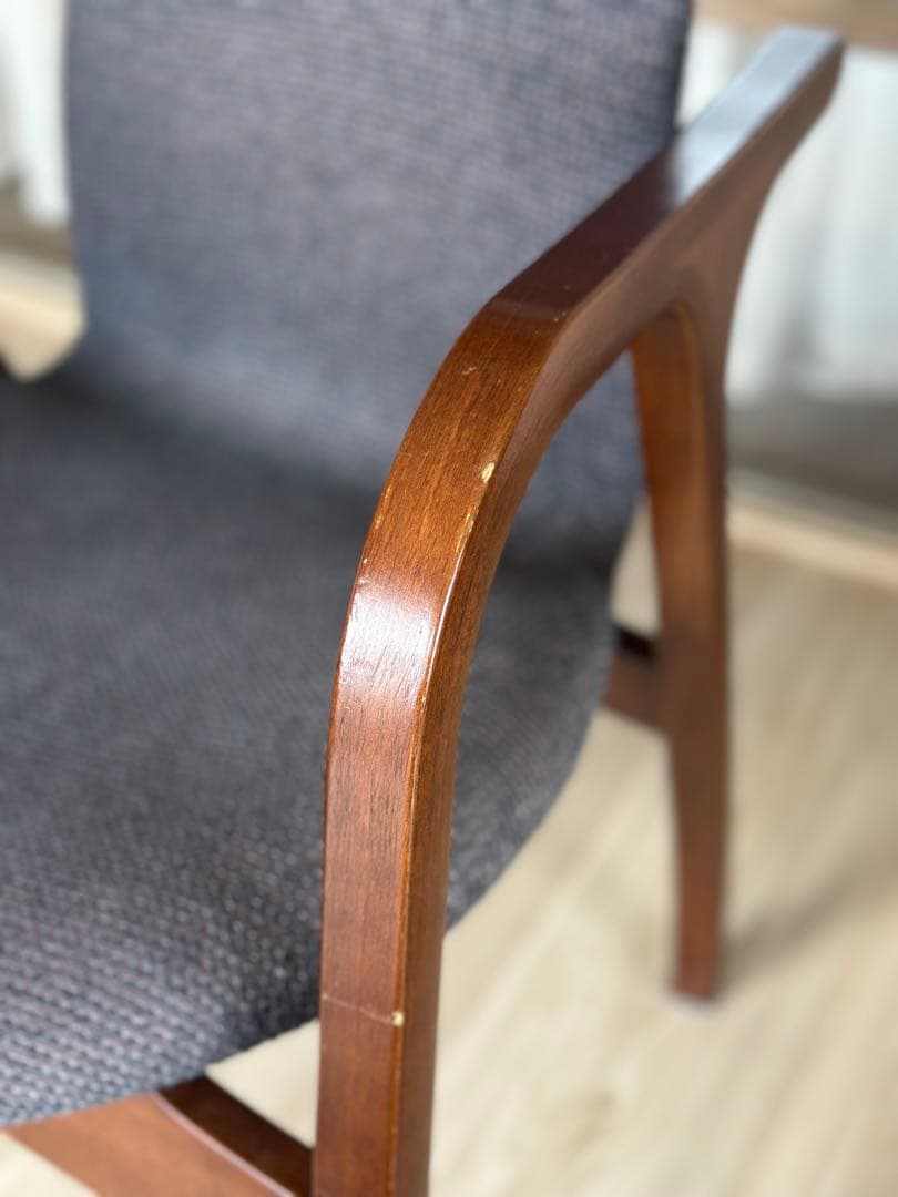 【天童木工】アントラー アームチェア ダイニングチェア　チーク×ダークグレー