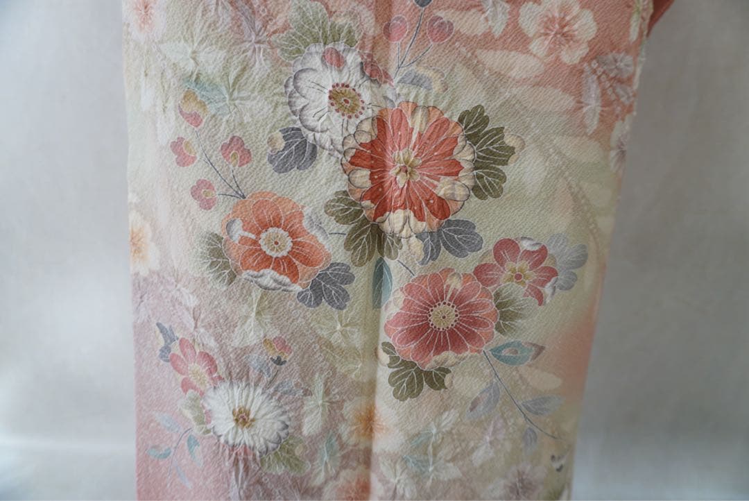 訪問着フルセット　正絹　卒業式　入学式　お宮参り【訪問着、袋帯、帯締め、帯揚げ】