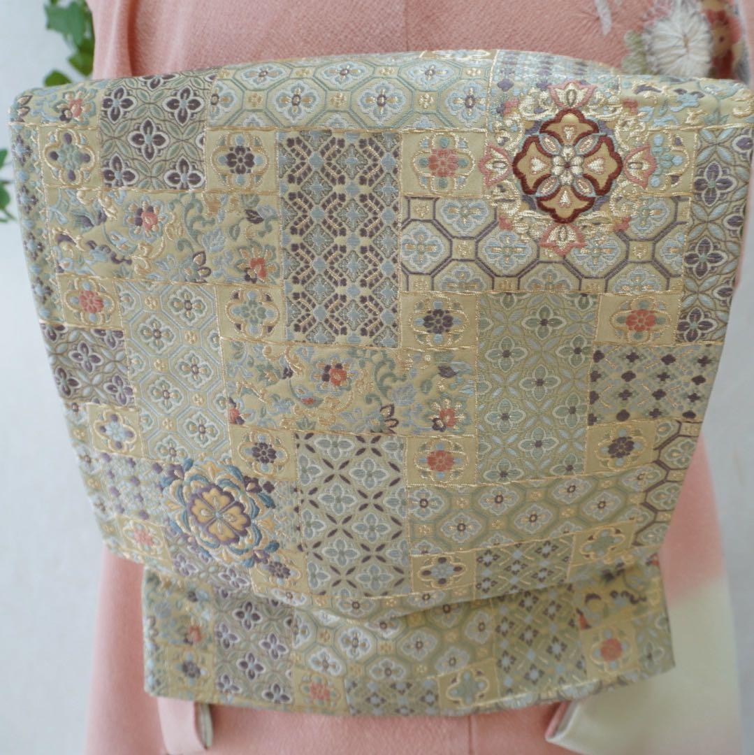 訪問着フルセット　正絹　卒業式　入学式　お宮参り【訪問着、袋帯、帯締め、帯揚げ】