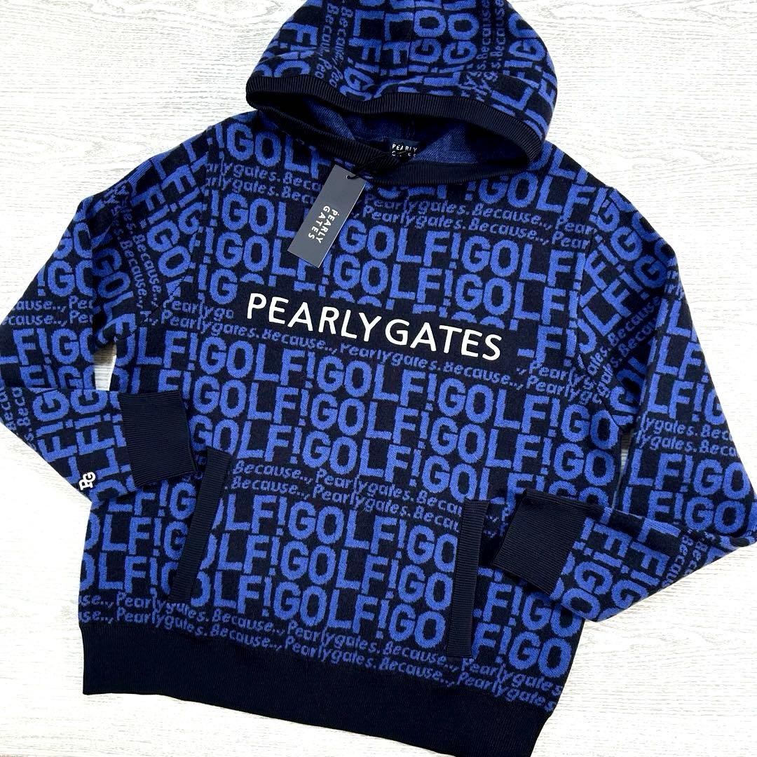 PEARLY GATES カシミヤブレンド ジャガード ニットパーカー サイズ6