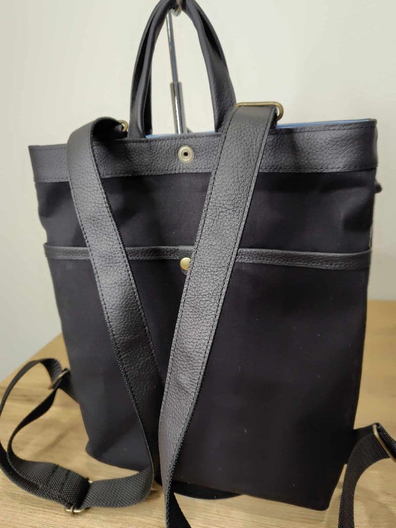 【1点物】ミナペルホネン/タンバリン×アネモネネイビー/A４サイズトートリュック