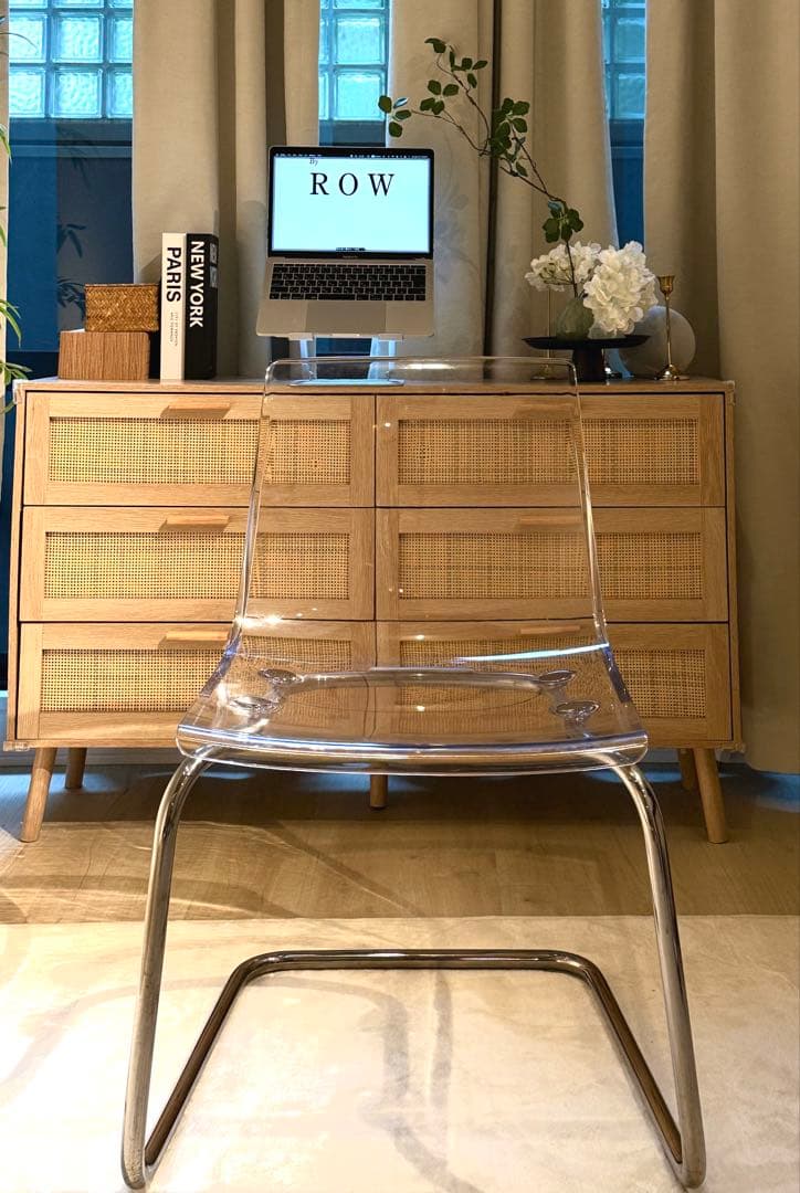 【東京/引き取り】トビアスTOBIAS 透明/クロスメッキ チェア