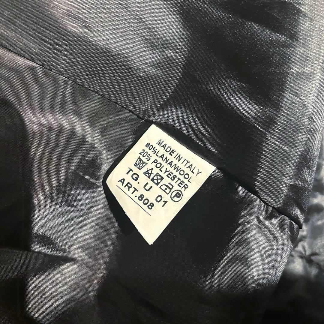 イタリア製　パネルマルチ花柄圧縮ウールコート　スタンド襟　ミドル丈　ターコイズ