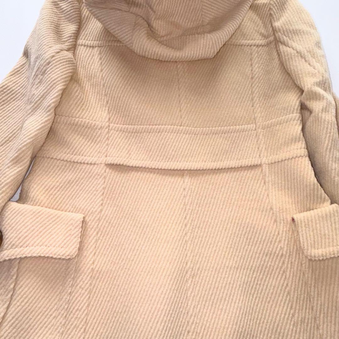 バーバリーブルーレーベル ノバチェック ウールコート アンゴラ混 リアルファー