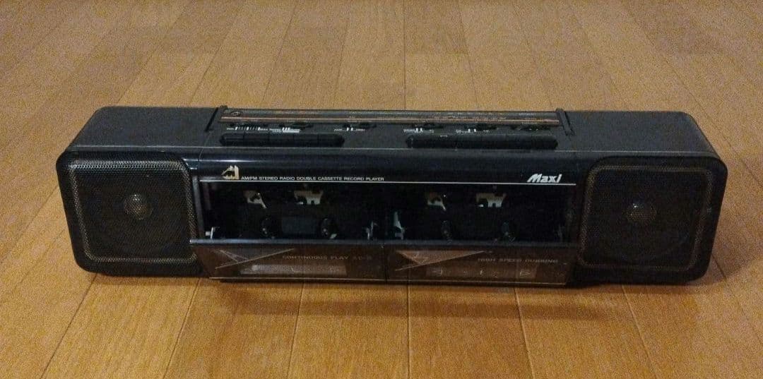 MAXI ポータブルラジカセ DRC-500 ダブルカセットデッキ レトロ