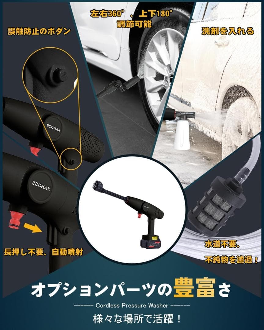 【2024初登場・第4世代】 高圧洗浄機 コードレス