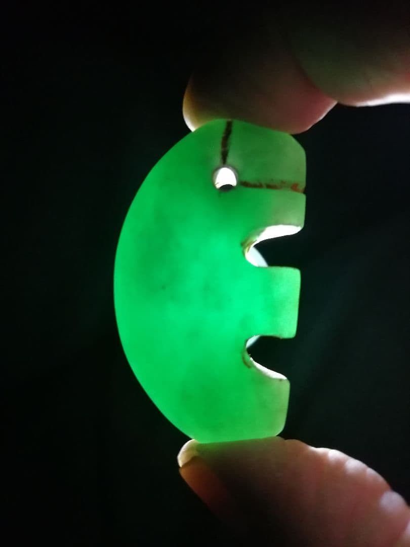 ★古墳期『獣形子持ち翡翠勾玉』出土品。5.0cm。【巨大勾玉】凄い迫力です。