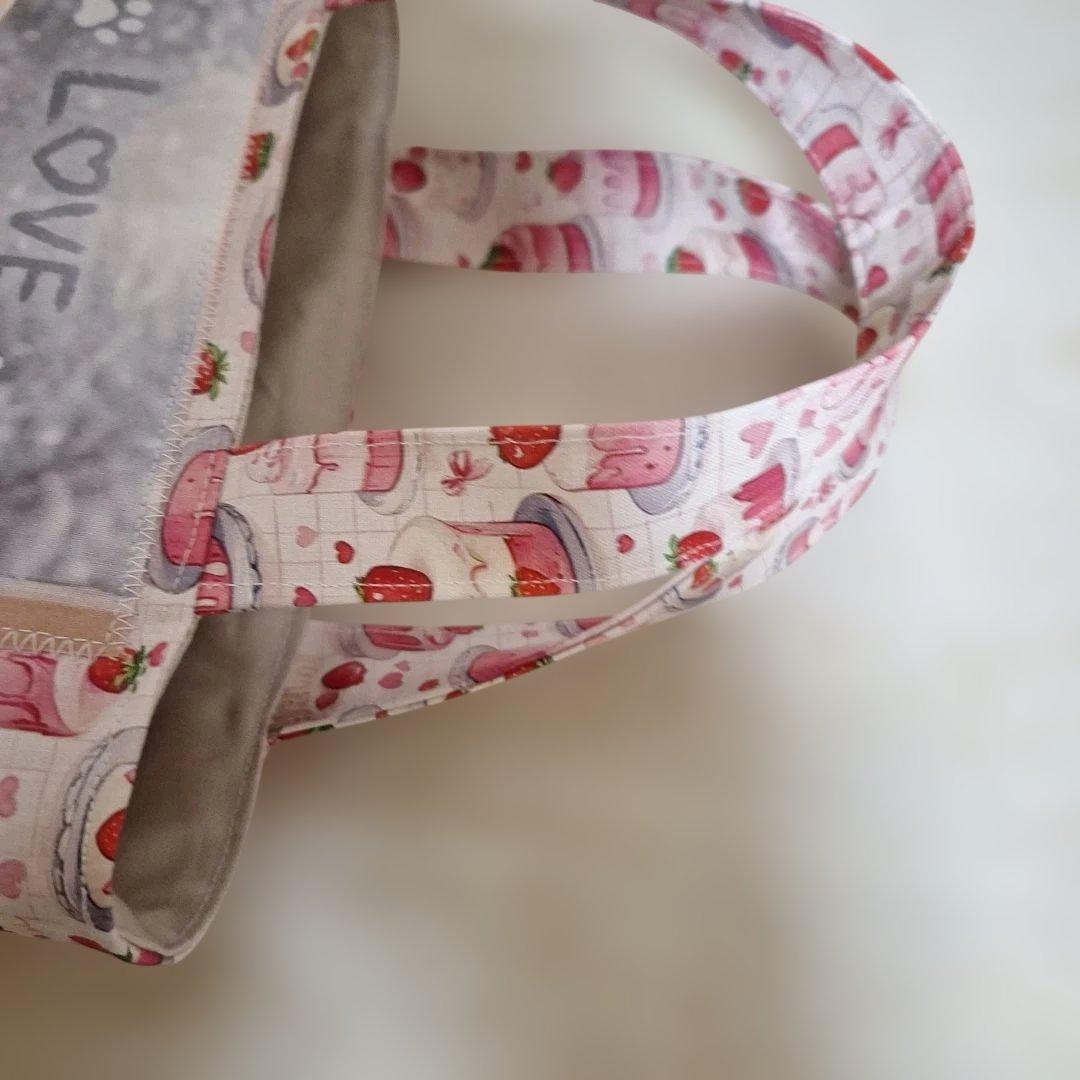 激レアねこパネル生地　ハンドメイド　ミニバック　布バスケット