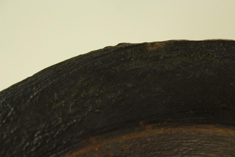 茶道具 刻 鳳凰 風炉 富士釜 時代物(BB527)