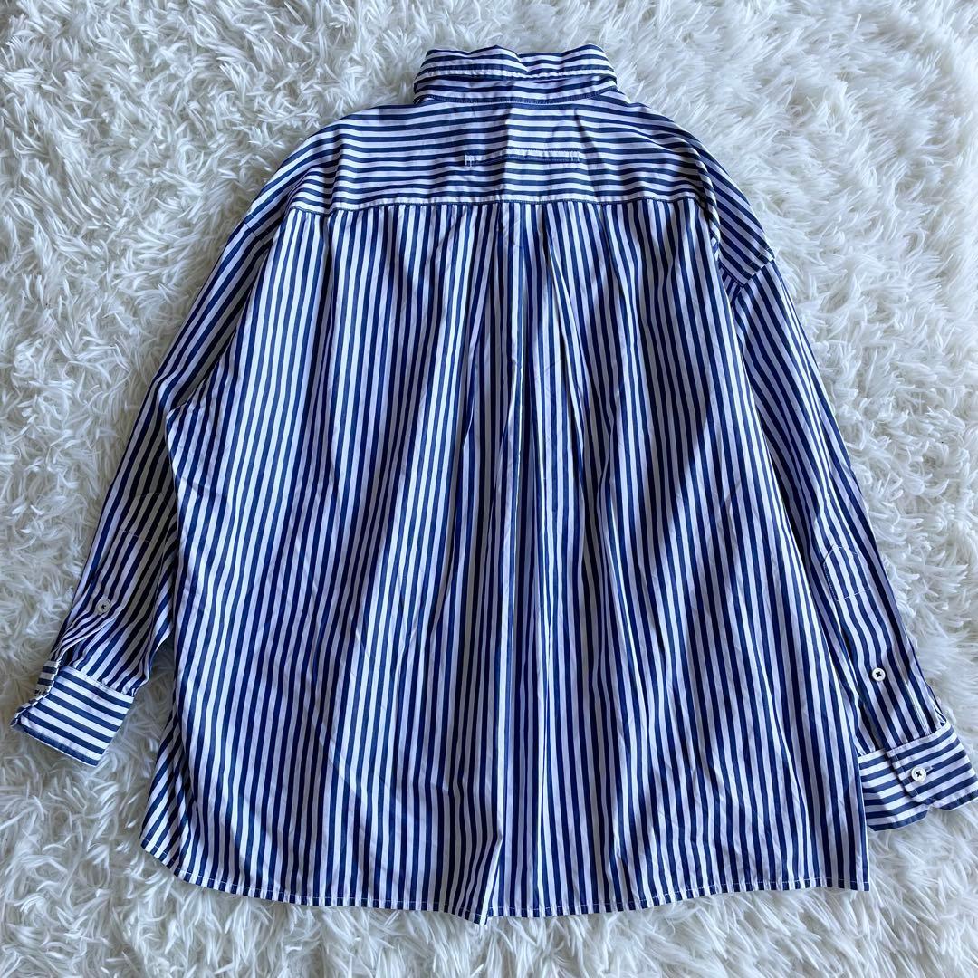 美品✨現行✨ティッカ スクエアビッグシャツ　ストライプ　ユニセックス　フリー