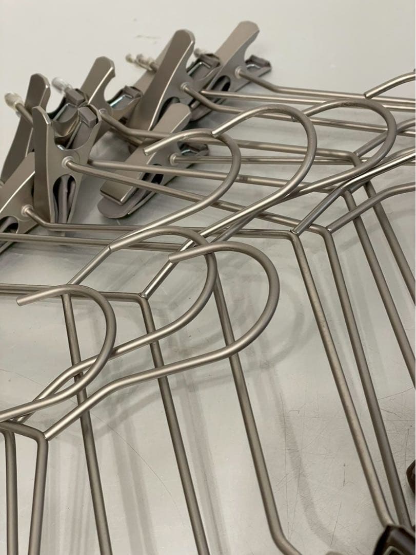 【15本セット】スチール製 パンツハンガー クリップ シルバー 古着屋 まとめ売