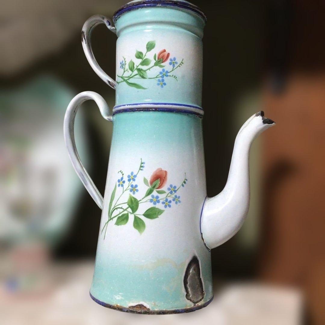 アンティークホーローポット　JAPY