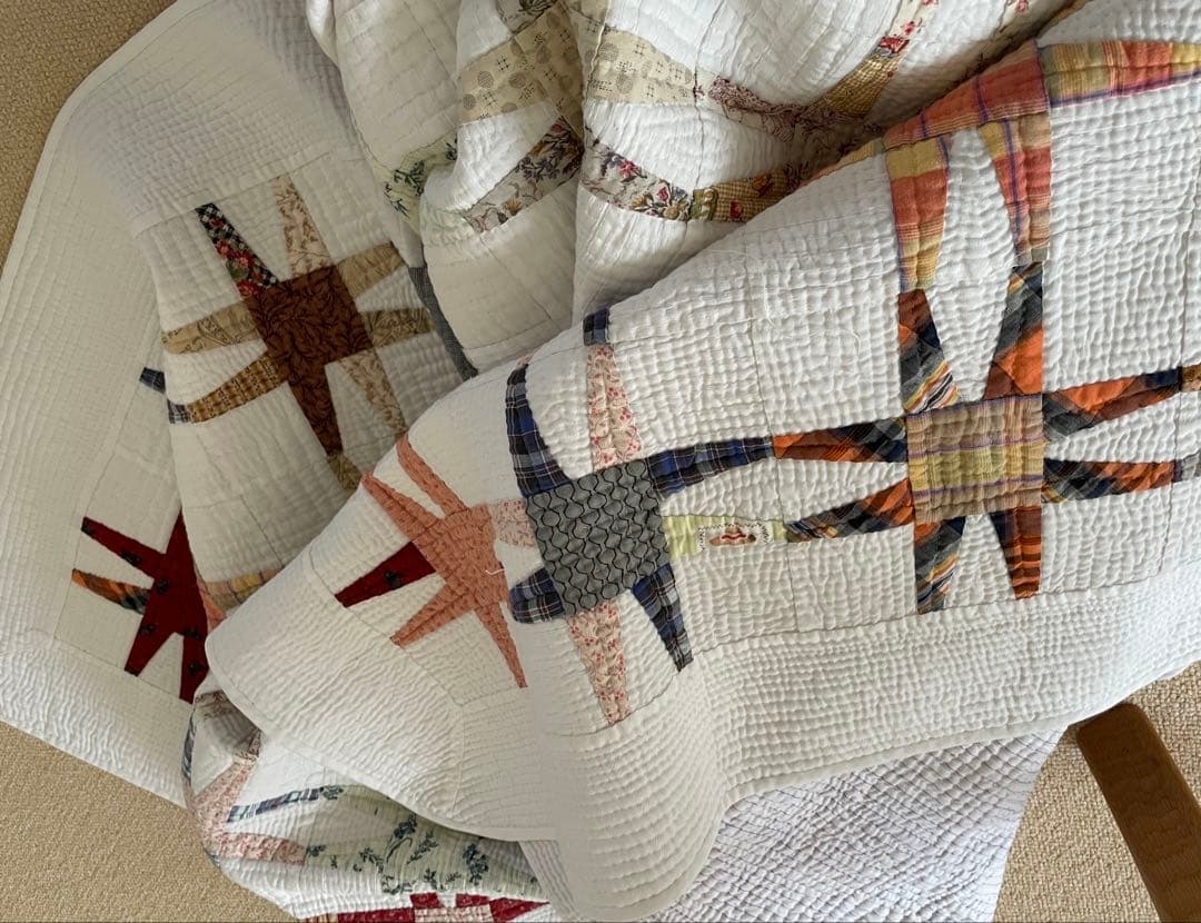 ハンドメイド パッチワーク 大判 /ベッドカバー /マルチカバー/コタツカバー