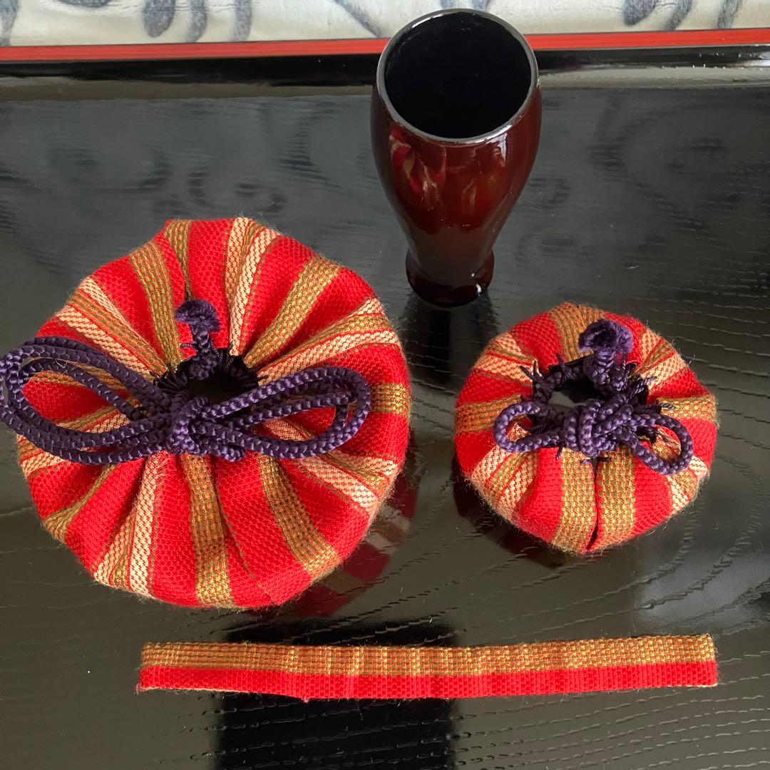 茶道具 利休茶箱用三つ組仕覆セット(茶碗、平棗、茶筅筒有り)