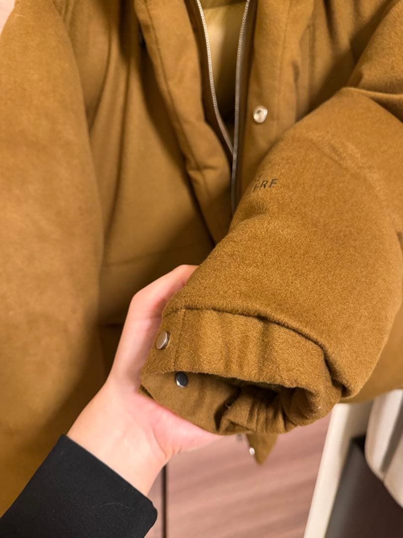 MARKAWARE カシミヤダウンジャケット ブラウンカーキ