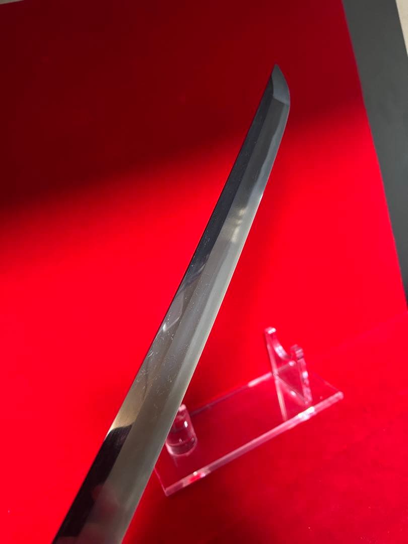 01564 包丁　マグロ包丁　先丸型　両刃　研師仕上げ　刃文綺麗　鞘付　未使用品