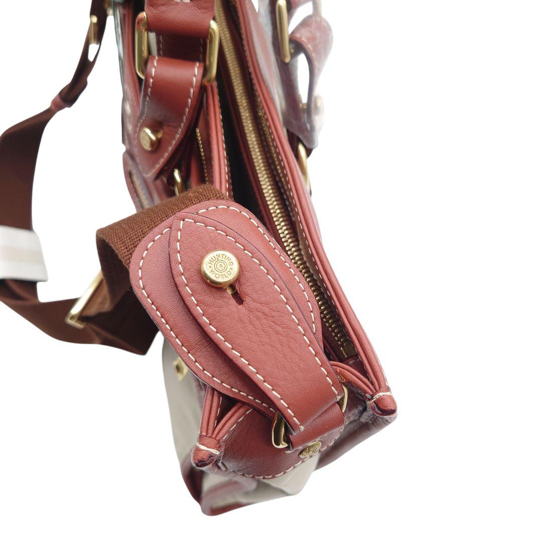 ハンティングワールド　ナイロン　レザー　2WAY ショルダー　ビジネス　バッグ